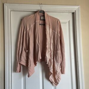 Anthropologie Saturday Sunday XS Extra Small Blush Ballet Pink Open Cardigan